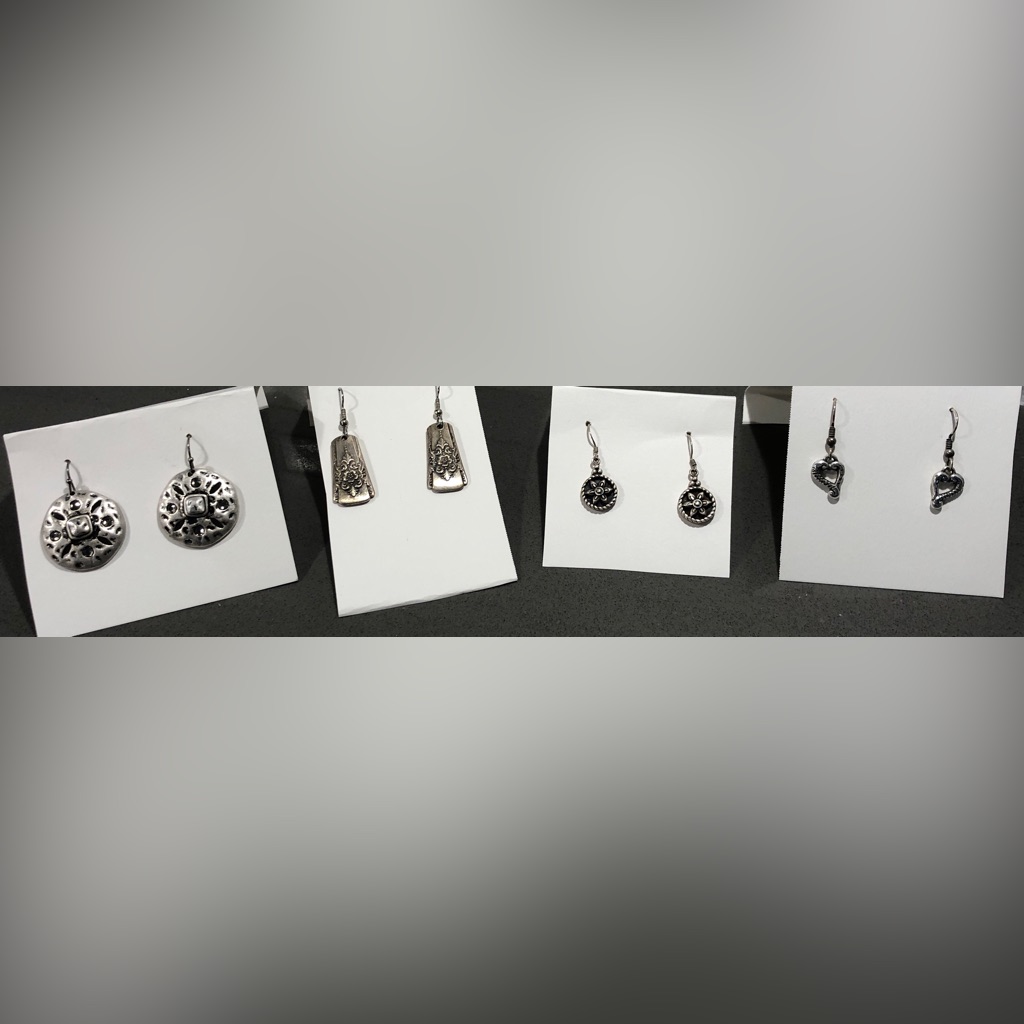 4 Pairs Of Silver Earrings